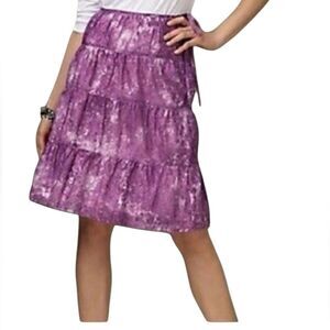 Talbots Lavender Tiered A-Line Skirt size 2 petite